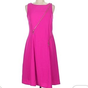 Ivanka Trump Vibrant coral Dress with Gold Zipper